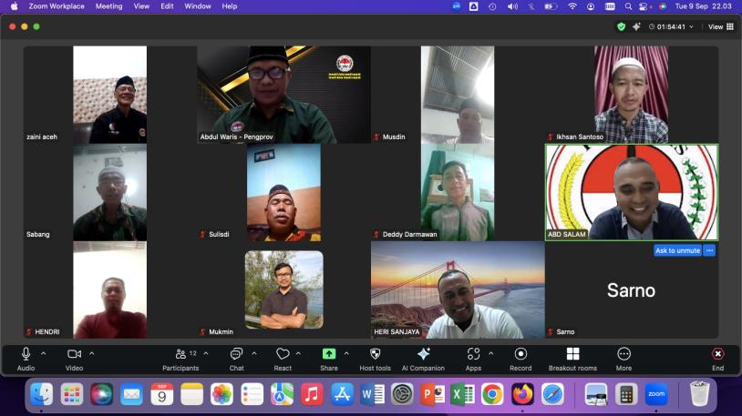 PERSINAS ASAD Aceh Gelar Konsolidasi Daring Bahas Persiapan Rakerprov 2025
